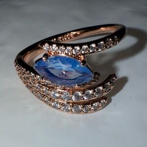 Elegant Blue MoonStone Rose Gold Ring